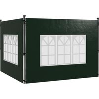 2er Set Seitenwände für Pavillon 3x3 3x6 Wasserdicht Seitenteile mit Fenster Dunkelgrün