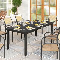 Table de Jardin pour 8 Personnes en Aluminium et Plastique, Noir