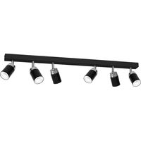 Plafoniera barra 6 faretti nero/cromo GU10 Reno Luminex
