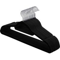 Perchas de terciopelo negro, 20 unidades.