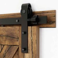 TSMST Rail de porte coulissante avec amortisseur, fixation sur côté porte, Porte Simple 170CM,Portes non incluses