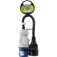 Adaptateur caravane fem 16A 2P+T en mâle CEE17 -HO7RN-F 3G2.5mm²