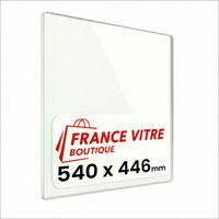 540 x 446 x 4 mm - Vitre de cheminée pour insert et poêle à bois - verre de rechange - France Vitre - jusqu'à 800°C - 446 x 540 x 4 mm