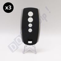 Lot de 3 King Gates Télécommandes Stylo 4K Noir - Fréquence 433.92 MHz - 4 Canaux - Sécurité Rolling Code - Portée jusqu'à 150m - Compatible Portails et Portes Motorisées