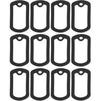 Lot de 12 plaques d'identification militaires en silicone avec silencieux et protection.-5.00X3.00X1.00CM-Black