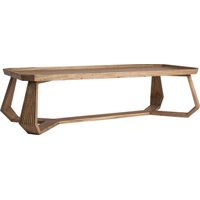 Table basse style colonial en bois mindi finition naturelle - Bois foncé naturel chaleureux
