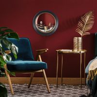 The Home Deco Factory – Miroir sur pied convexe noir 80cm – Design rond avec contour épais – Pour salon ou chambre – Apportez une touche élégante