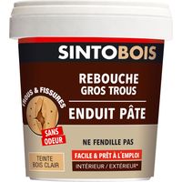 Reboucher gros trous et fissures dans le bois clair 1kg Bois clair SINTO