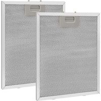 Lot de 2 filtres à graisse métalliques 320x260mm – Aluminium et acier inoxydable – Faciles à nettoyer – Compatibles avec hottes de cuisine