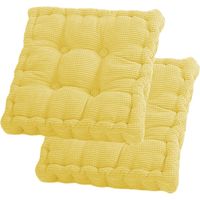 Coussins de siège, lot de 2 coussins de sol, 40 x 40 cm, coussin de chaise, rembourrage en coton, coussins de sol épais, coussin de yoga, lit pour animaux de compagnie, coussin de siège pour intérieur