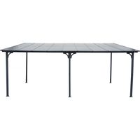 Pergola addossata "Marvin" - 5,5 x 3 m - 545 x 298 x 243 cm - Grigio scuro