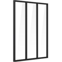 Aluminium-Indoor-Glasdach - 3 Glasscheiben - Schwarz - 105 x 123 cm