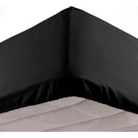 Drap housse 2 personnes 140 x 190 cm microfibre 100% polyester – Bonnet 30 cm – Séchage rapide – Couleur noir – Oscar