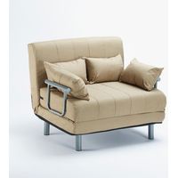 Le Roi Du Relax – Fauteuil convertible en tissu – Lit simple 100 x 190 cm – Mécanisme à rabat – 4 coussins inclus – Design moderne et compact