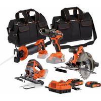 Pack 4 outils - DUAL POWER - 20 V - Perceuse/visseuse + scies (sauteuse, sabre, circulaire) - 2 batteries et chargeur