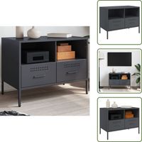 Meuble TV anthracite 68x39x50,5 cm acier - Meubles Tv - Meuble Tv Industriel - Meuble Tv Design - Banc Tv - Support Tv