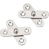 8pcs 360° Swivel Door Hinges Stainless Steel Hidden Swivel Hinges for Door Center 57x16mm