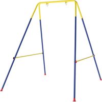 Porta altalena da giardino acciaio 2 ganci 128x155x157 cm giallo blu