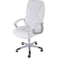 Fauteuil de bureau pro L42 XXL, charge 150kg, similicuir, blanc