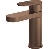 Nuie Cyprus Fluted Mono Basin Mixer Tap with Push Button Waste - Brushed Bronze