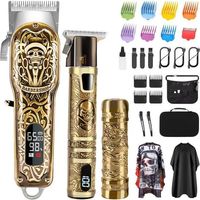 Tondeuse Cheveux Homme Professionnelle, 3 En 1 Tondeuse Barbe Sans Fil pour Rasoir Électrique avec Écran LCD Tondeuse à Cheveux