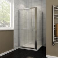 ELEGANT Square Shower Enclosure 800mm Pivot Shower Door Side Panel with 800 x800mm Tray