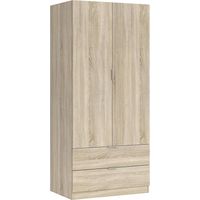 Guardaroba 2 Ante - Armadio Camera da Letto Marrone Rovere 52x180h cm