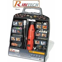 Miniutensile rotativo/Minitrapano 135W tipo Mini Drill con 300 accessori + albero flessibile in valigetta Ribitech - PROMKIT300