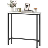Consola recibidor estrecha efecto mármol marco metal 75x24x76 cm blanco y negro