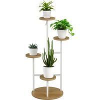 Soporte para Plantas de 4 Niveles Estantería para Macetas para Interior y Exterior 40x40x95,5 cm Natural