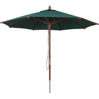 Ombrellone da giardino grande HHG-487b, hotel ristorante, poliestere/legno 14 kg, rotondo Ø3 m, UV UPF 50+, verde scuro