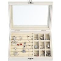 Boite a Bijoux Homme Femme, 20 x 15 x 5 cm , Boite à Bijoux Femme, Boite Bijoux Voyage, Petit Coffret Boîtes à Bijoux et Présentoirs pour Rangement Bijoux Collier Bracelet Boucles d'oreilles