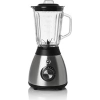 Starker Melchioni Mixer, 600 W, 1,5 l Glasbehälter, 5 Geschwindigkeiten, Schwarz/Stahl
