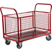 Dema – Chariot de transport modulable 1220 x 615 mm – Parois grillagées 600 mm – Charge max. 500 kg – Pneus Ø 160 mm