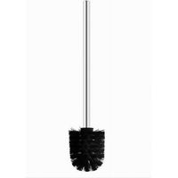 Scopino Ricambio - Manico Acier Inoxydable - Soies Noires - Pour Toilettes - 1 Pièce