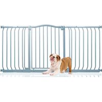 Bettacare Curved Top Dog Gate, 152cm - 161cm, Matt Grey, Pressure Fit Pet Gate for Dog and Puppy, Pet and Dog Barrier
