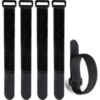 5pcs Attache Cable Scratch Réutilisable et Boucle Pour L'organisation Des Câbles de PC, La Télévision, Le Bureau - 20 x 500mm, Noir