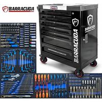 Servante d'atelier roulante 7 tiroirs – 246 outils inclus – Acier noir – Roulettes freinées pour stabilité – Compartiments mousse EVA