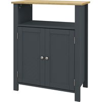 Armoire de Salle de Bain 3 Étagères MDF Panneaux de Particules avec Tablette Interne Réglable 60x30x80,5 cm