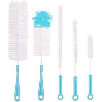 5pcs brosse de nettoyage de bouteille ensemble brosses à usages multiples longue brosse à bouteille de nettoyage des bouteilles d'eau-bleu