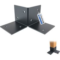 Support de sol pour poteau bois thermolaqué anthracite RAL 7016 – 71 x 71 mm – Fixation au sol pour pergola et structures extérieures – GeZu Impex