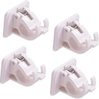 4Pcs Support de Tringle à Rideau Auto-Adhésif,Support Rideau Sans Percage,Attache Tringle Rideau Sans Percage,Attache Rideau Sans Percage pour Support Sans Perçage,ou Barres de Porte-Serviette