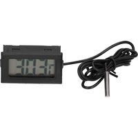 Thermomètre numérique électronique noir ABS à écran LCD avec sonde externe