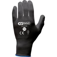 KS Tools - Boîte de 12 paires de gants microfibres noirs, T.10 - 310.0330