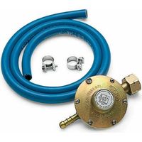 Tuyau gaz flexible avec régulateur de pression 29-33 mbar – Raccord fileté en laiton – Pour cuisinières à gaz – Colliers de serrage inclus – Agrifer
