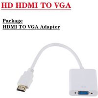 blanc adaptateur HDMI vers VGA HD 1080P, câble convertisseur pour Xbox, PS4, PC portable, boîtier TV vers éc