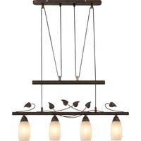 Zugpendelleuchte Hängelampe Esszimmerlampe Höhenverstellbar Glas Alabaster rost
