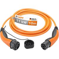 Cavo di ricarica di Tipo 2, fino a 11 kW, m, arancione, (5555934049) 20 A, trifase, per la ricarica di auto ibride ed elettriche con connessione di Tipo 2. Lunghezza del Cavo 10 m