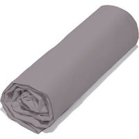 Drap Housse Grand Bonnet - COTE DECO - 140X190 Cm - Couleur Chocolat - Coton Naturel - 25 cm Bonnet