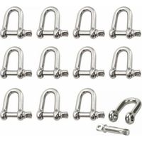 BUNTHAUS Manille Inox 12 Pièces M4 Manille Inox Acier Manille de Levage Manille D'anneau de D de Chaîne Manille Goupille Vis Boucle Manille Droite Joint Fermoir pour Chaîne